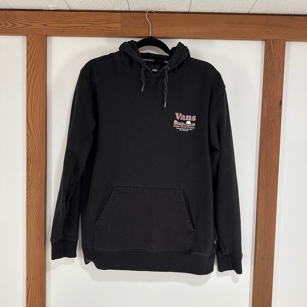 Vans Palm Tree Farm Hoodie Mens Medium Black Graphic Pullover Grunge